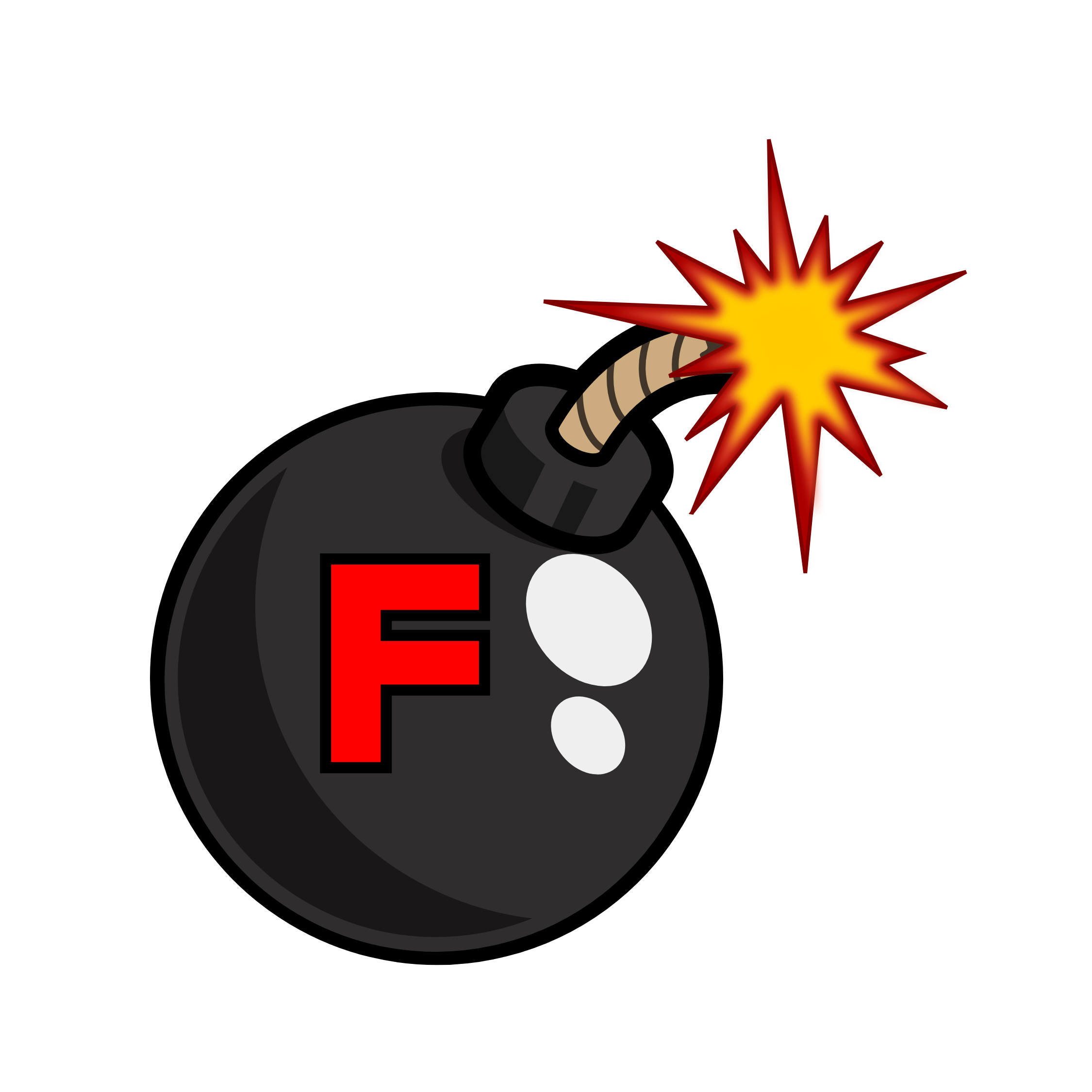Adesivo Umoristico F-Bomb Per Casco O Auto - Vinile Lucido 75x75mm, MrSticky